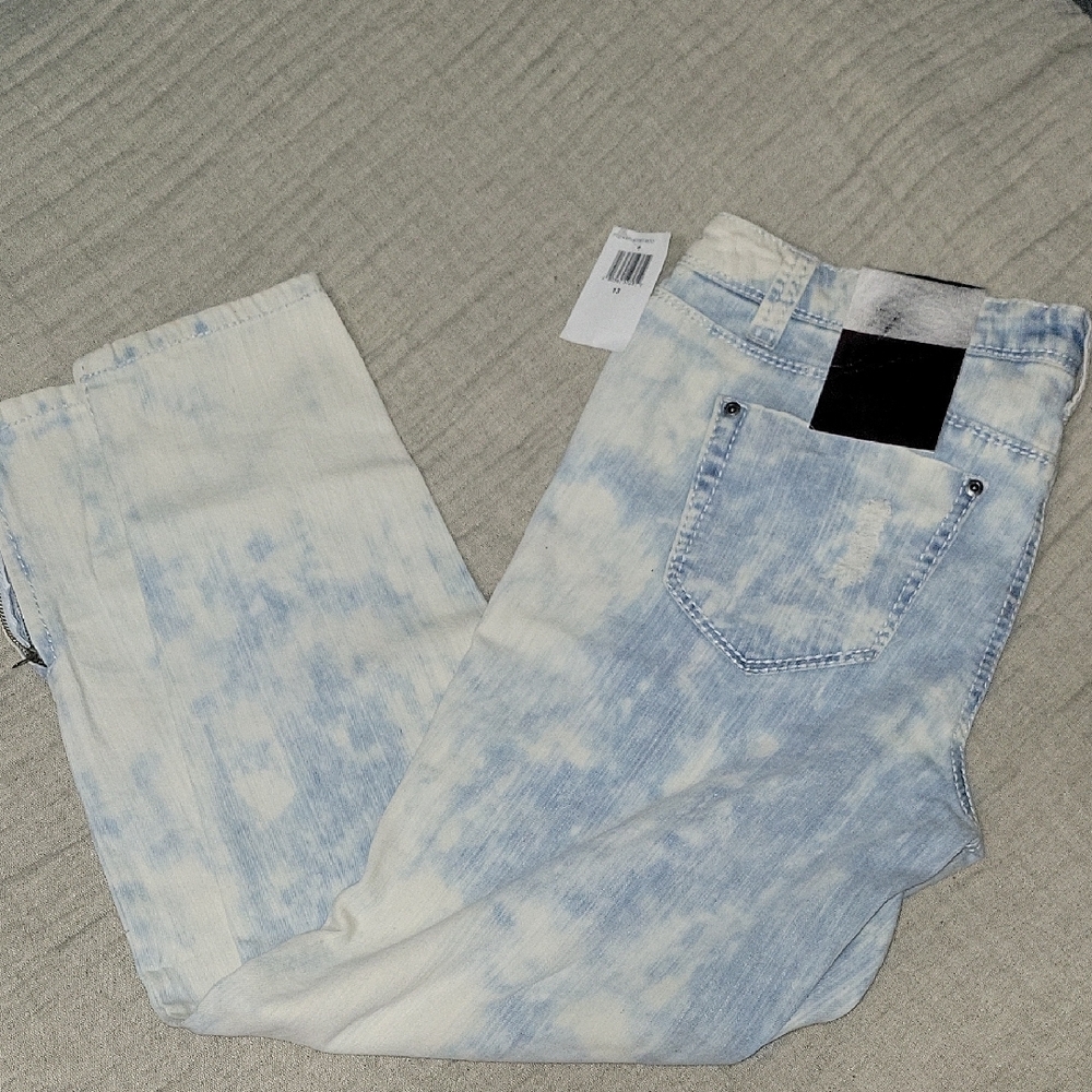 Freestyle Revolution Acid Wash Skinny Jeans Vintage-Inspired Zip At Ankle SZ13🏖
